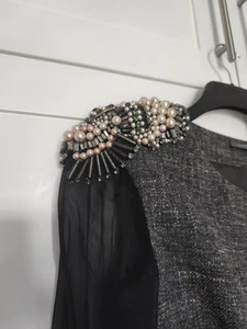Vintage Alberta Ferretti Dress Size 12. Wool Mix Fabric With Pure Silk Sleeves. - Picture 1 of 12
