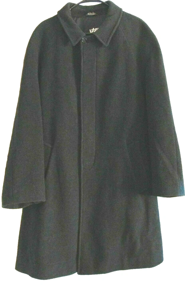 ABRIGO UTEX PARA HOMBRE MEZCLA DE LANA NYLON CARBÓN MEZCLA DE LANA ABRIGO DE CALIDAD TALLA 46 Foto 1 de 4
