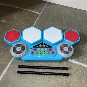 Chad Valley Electronic Drum Set Beats Flashing Lights Music WORKING with Sticks - Picture 1 of 3