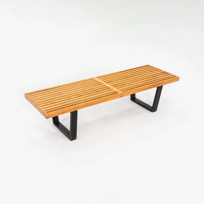 1950s George Nelson for Herman Miller Slatted Bench in Maple 56" Model 4992 - Image 1 of 4