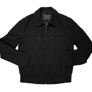 Marc New York by Andrew Marc Concord Felt Bomber Jacket, Jet Black, Size S - Picture 1 of 14