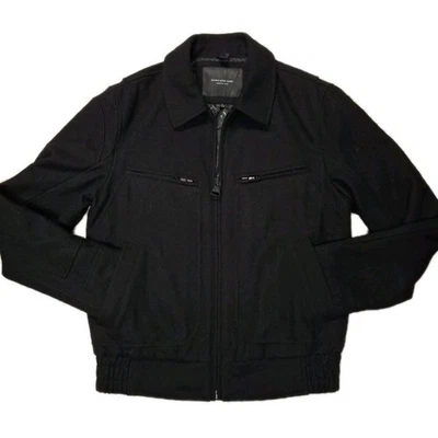 Marc New York by Andrew Marc Concord Felt Bomber Jacket, Jet Black, Size S - Image 1 of 4