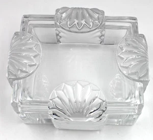 Lalique French Art Glass Crystal Corfu Trinket Dresser Box & Lid - Picture 1 of 5