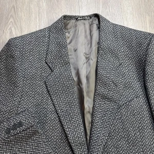 Chaqueta de tweed texturizada vintage de 2 botones hecha en Italia 42L años 80’s GIORGIO ARMANI - Imagen 1 de 12