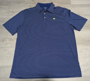 Masters Tech Striped Performance Polo Logo Golf Men's Size XL Blue - Picture 1 of 10
