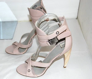 39/US9❤️Made ITALY OMELLE Nude Leather GLADIATOR High Heels Sandals Pumps - Picture 1 of 9