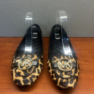 Mocasín de pelo de becerro con estampado de leopardo Michael Kors para mujer talla 10M plano de ballet Foto 1 de 4
