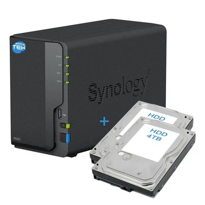 Synology DS223 Nas 2-bay Double HDD 4tb Embedded SATA Ethernet Lan IP _ - Image 1 of 4