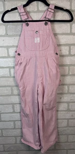 McKey Dungarees Bibs Overalls Railroad Stripes Farmcore Pink White Girls 5 - Picture 1 of 10