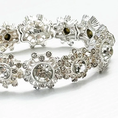 Brazalete Napier tono plata estrás elástico llamativo Foto 1 de 4