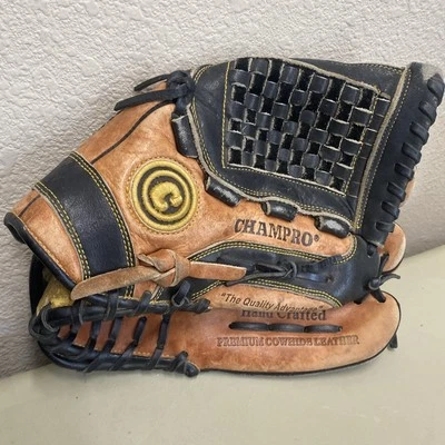 Luva de beisebol/softbol Champro CPX-900 couro bovino 12" arremessador destro EUA - Imagem 1 de 4
