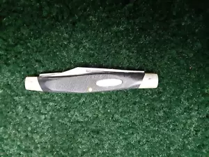 Vintage BUCK LANCER 2 Blade Pocket Knife Pre 1986 Pre Date Code 1970s NOS Black - Picture 1 of 6