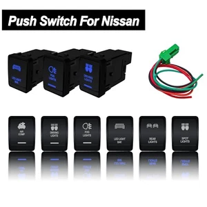 Interruptor de botón LED azul para Nissan Navara NP300 Rogue Pathfinder X-Trail - Imagen 1 de 12