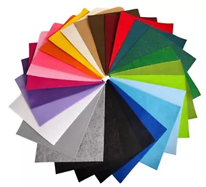 EXTRA THICK FELT 3mm Polyester Plain Colour Craft Bag Felt 25cm x 30cm SHEETS - Picture 1 of 33