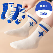 Kids Children Baby Boy Socks Soft Breathable Casual Stripe Cotton Sock 5 Pairs