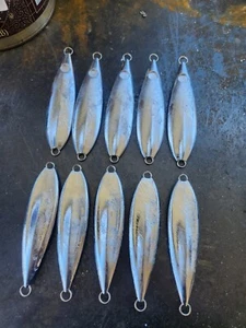 250 gram flat fall slow pitch jigging blanks 10ct tuna snapper grouper oil rig - Picture 1 of 4