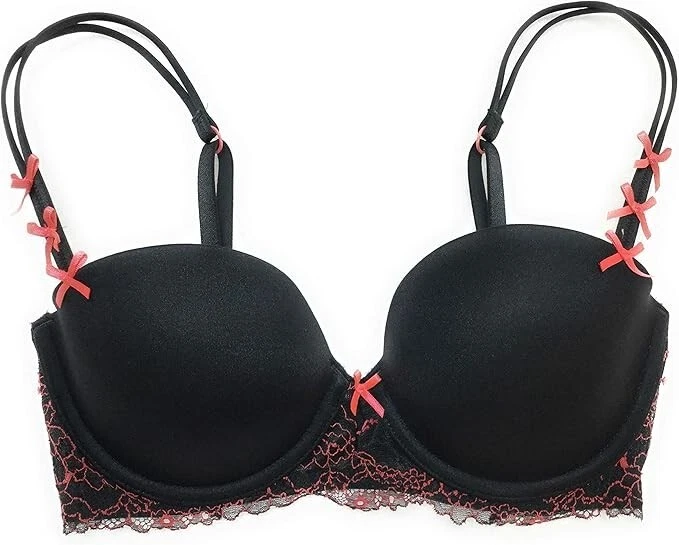 Sujetador Heidi Klum Heidi de encaje francés contorno de ojo de cerradura, ébano/neo flamenco, 32C Foto 1 de 1