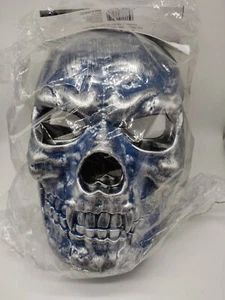 3 Happy Halloween Creepy Skeleton 💀 Mask with Moveable Jaw - Blue/Black - NEW - Picture 1 of 4