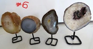 LOT of 4 Beautiful  Agate Quartz Geode Display on stand Pick from 6 selection - Picture 1 of 20