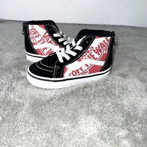 Vans Doheny Red and White Off the Wall Logo Print Skate Shoes Toddler Sz 7 - Picture 1 of 10