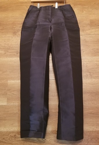 RARI PANTALONI VINTAGE BURBERRY PSORIAUM COLLEZIONE DONNA IN SETA TAGLIA 8