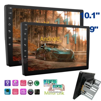 9/10.1" Android 11.0 Car Stereo Radio Double 2Din GPS Navi WiFi BT FM MP5 Player - Image 1 of 4