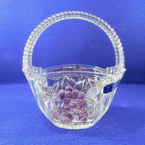 Vintage Obstkorb 24 % Bleikristall handgeschnitten Westdeutschland 3D Obst 6,5 Zoll - Bild 1 von 5