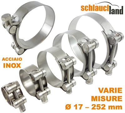 FASCETTA STRINGITUBO Acciaio EXTRA FORTE inox Morsetto Tubo bullone vite V2A 304 - Image 1 of 4