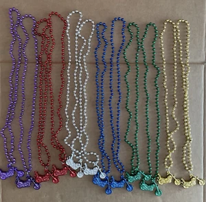 36 Collares de Cuentas de Mardi Gras Multicolor con Colgante de Motocicleta Favores de Fiesta - Imagen 1 de 10