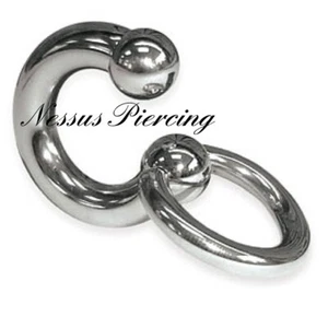 horsehoe ring with slave ring bondage prince albert piercing 3.5mm x 16mm - Picture 1 of 1