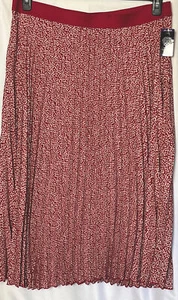 Vince Camuto Women's Trendy Elastic Waist Printed Pleated Midi Skirt Pink Sz XXL - Picture 1 of 6