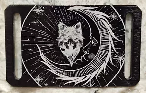 GRIP6 HEBILLA DE CINTURÓN - NEGRO / NINJA / LUNA CRECIENTE y LOBO - DELGADO - 1,1 PULGADAS DE ANCHO - Imagen 1 de 3