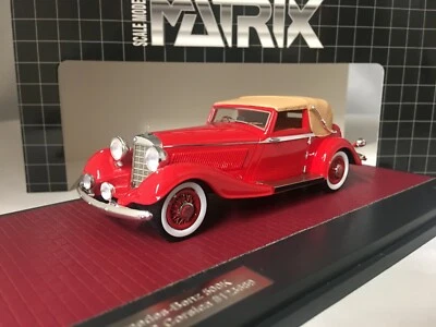 MATRIX SCALE MODELS 1/43 Mercedes 500K 3 POSITION DHC CORSICA Closed 1938 RED MX - Immagine 1 di 3