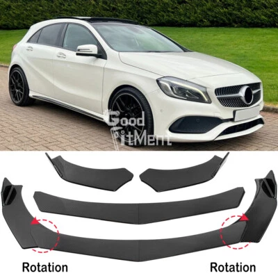 For Mercedes Benz A-Class Carbon Look Front Bumper Spoiler Lip Splitter Body Kit - Image 1 of 4