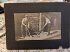 Early 1900s occupational photograph two young men with shovels sidewalk repair?