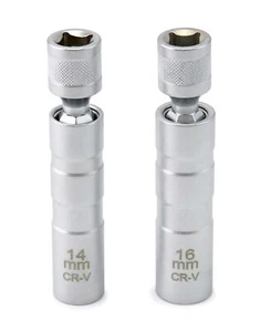 QWORK 14mm&16mm Magnet Schwenkbar Zündkerzenbuchse Dünnwandig Magnetisch Drehbar - Bild 1 von 7