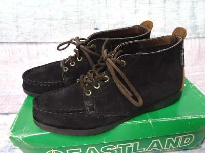 Eastland Seneca Black/Brown Lace Up Leather Moc Toe Chuka Boots - Sz 8.5 Vintage - Image 1 of 4