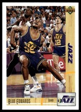 1991-92 Upper Deck Basketball Card Blue Edwards Utah Jazz #199
