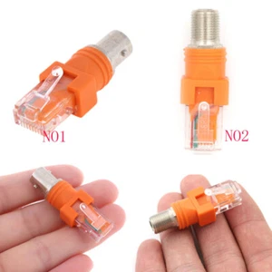 RF BNC F Type To RJ45 Coaxial Barrel Coupler Adapter Coax Adapter Connector - Picture 1 of 6