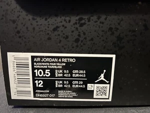 Size 10.5 - Jordan 4 Retro LS Thunder - Picture 1 of 9