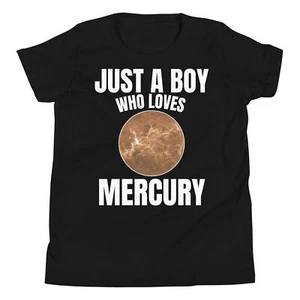 Just A Boy Who Loves Mercury Astronomy Solar System Planet Youth T-Shirt - Picture 1 of 5
