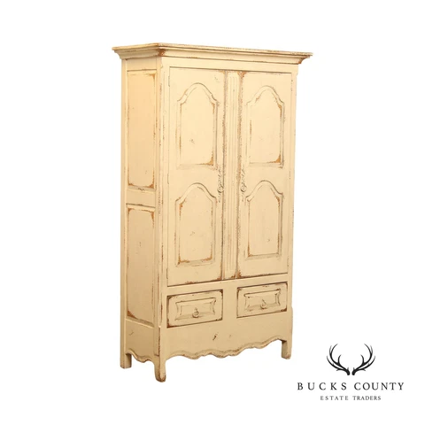 Habersham French Provincial Style Distress Painted Armoire Cover