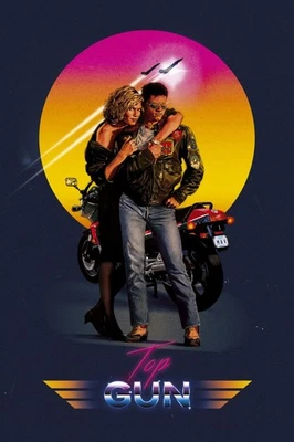 NEW TOP GUN 1986 MOVIE POSTER PREMIUM WALL ART PRINT SIZE A5-A1 - Image 1 of 4