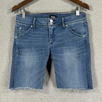 Hudson 女式蓝色牛仔棉镂空短裤 30 码海滩泳池派对度假村 — 第 1/4 张图片