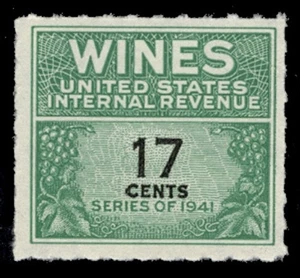 SCOTT #RE186 - 17c WINE STAMP - F-VF UNUSED - Picture 1 of 2