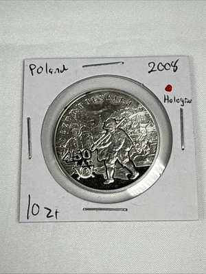 2008 Poland 10 zlotych 450 Years of the Polish Postal Service Hologram Silver - Image 1 of 4