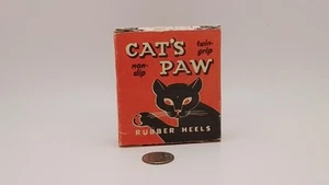 VINTAGE 1950's CAT'S PAW REPLACEMENT BLACK RUBBER HEELS SIZE 11-11  1/2'' THICK - Picture 1 of 5
