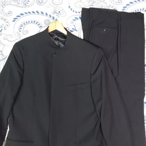 KENZO HOMME COMPLETO CLASSICO GIACCA E PANTALONI LANA NERO TG 50 BLACK ZEREMONIE - Picture 1 of 24