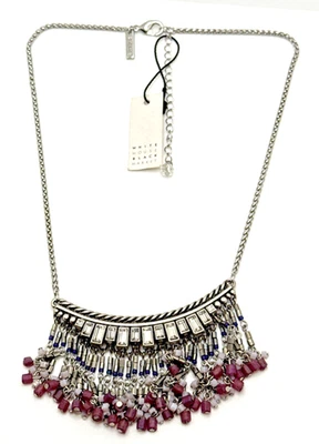 Новый белый дом черный рынок бахрома нагрудник ожерелье со стразами акценты новый с Ярлыками 18 «-21» - Изображение 1 из 4