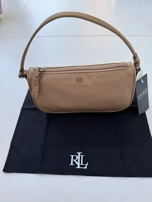 New Lauren Ralph Lauren Fall Khaki Medium Nylon Pouch Hand Bag RRP£119 - Image 1 of 4